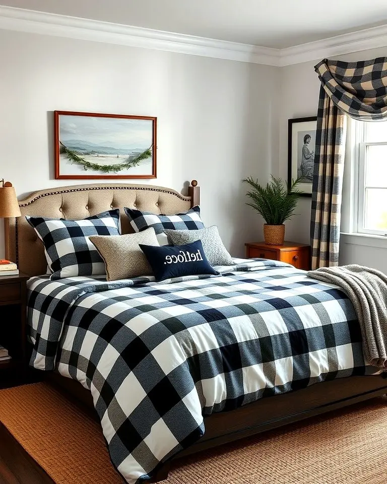 Black and White Plaid Bedding