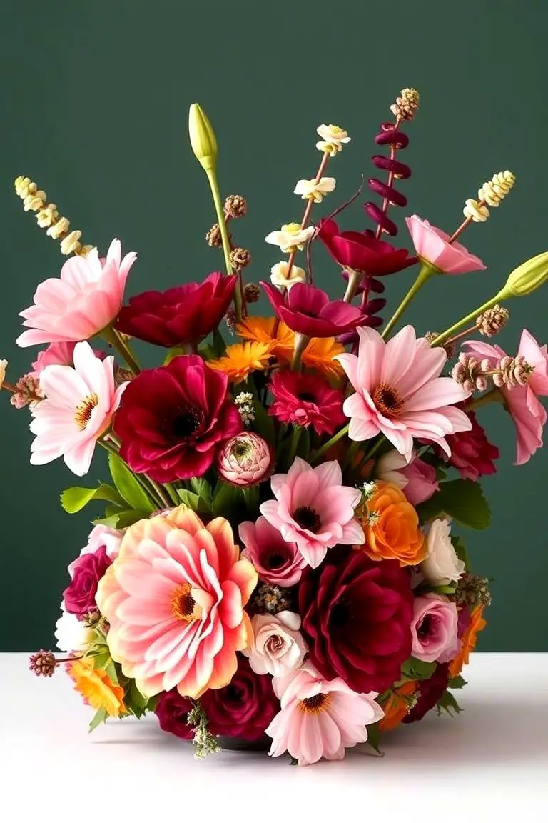 Color Blocked Floral Display