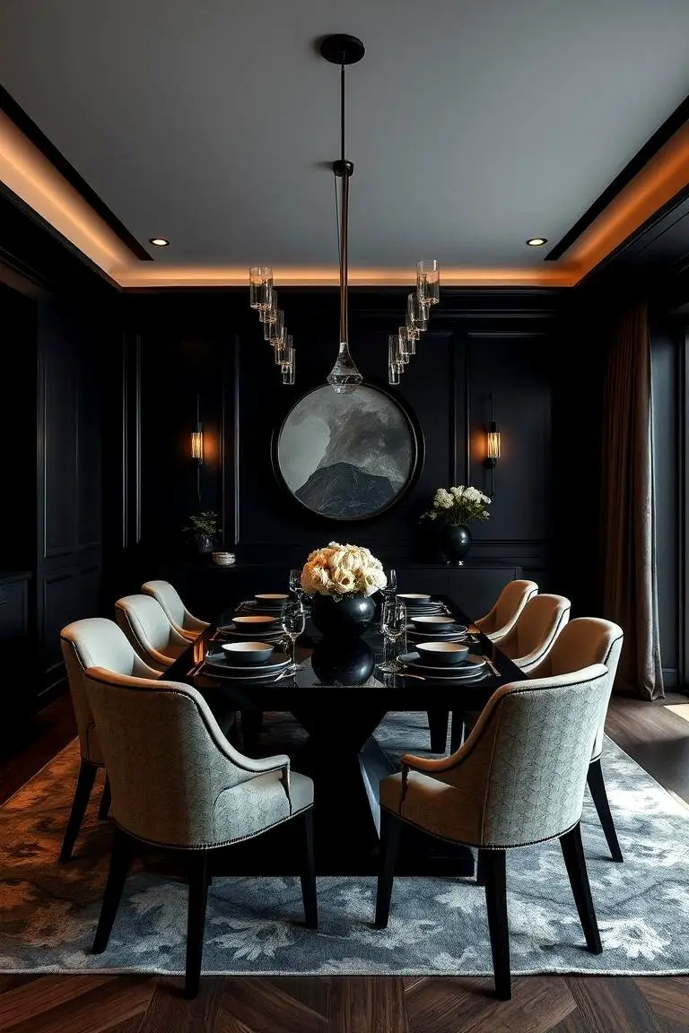 Elegant Dark Dining Room