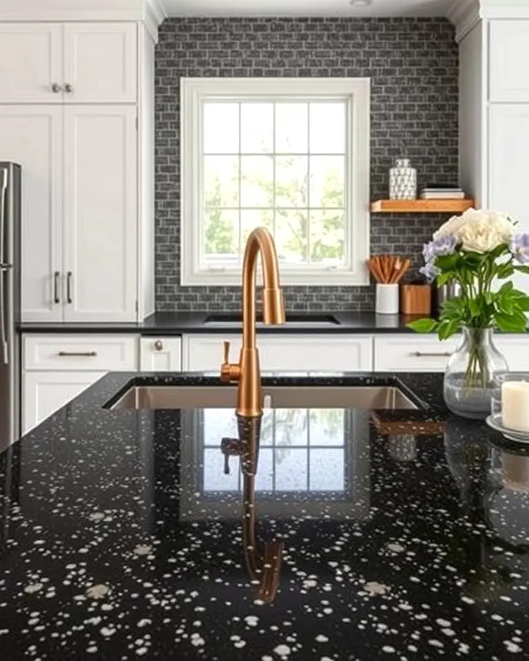Black Terrazzo Countertops for Bold Statements