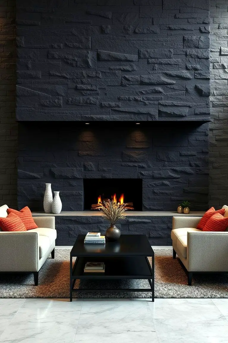 Dramatic Black Stone Feature