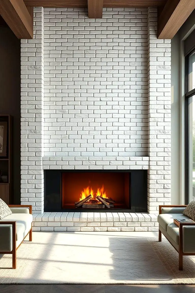 Artistic White Brick Feature Wall