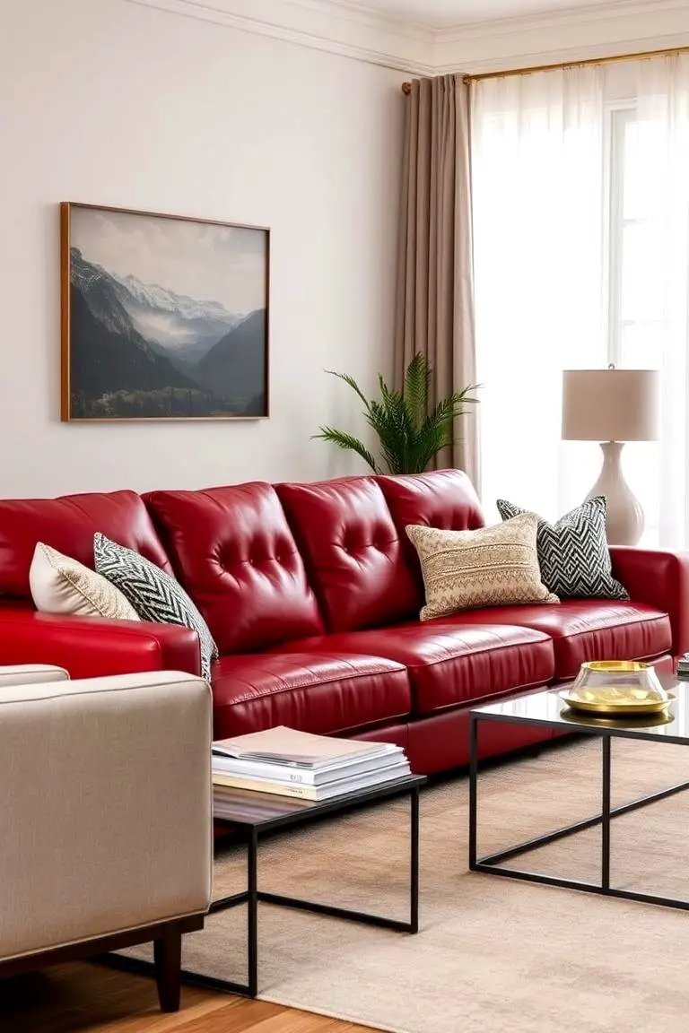 Red Leather Furniture for a Luxurious Touch
