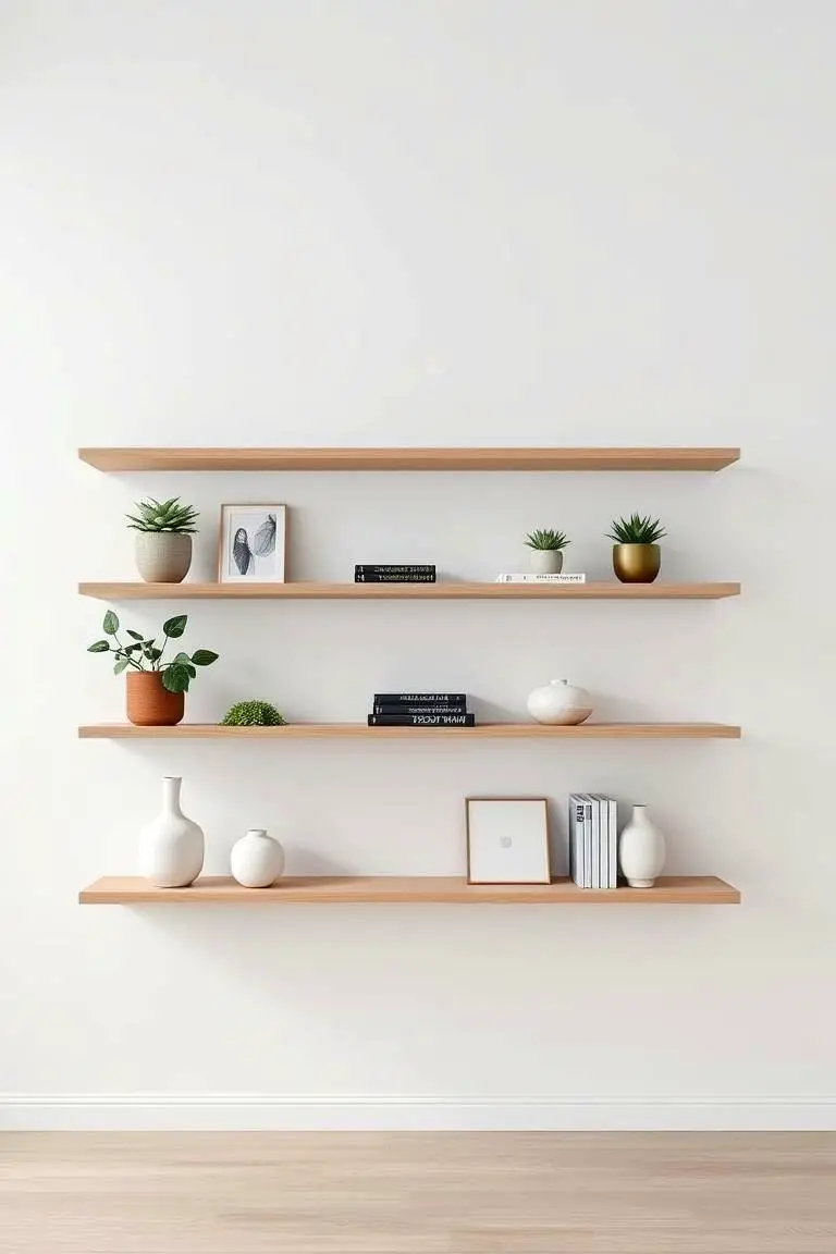 Sleek Floating Shelves with Decor