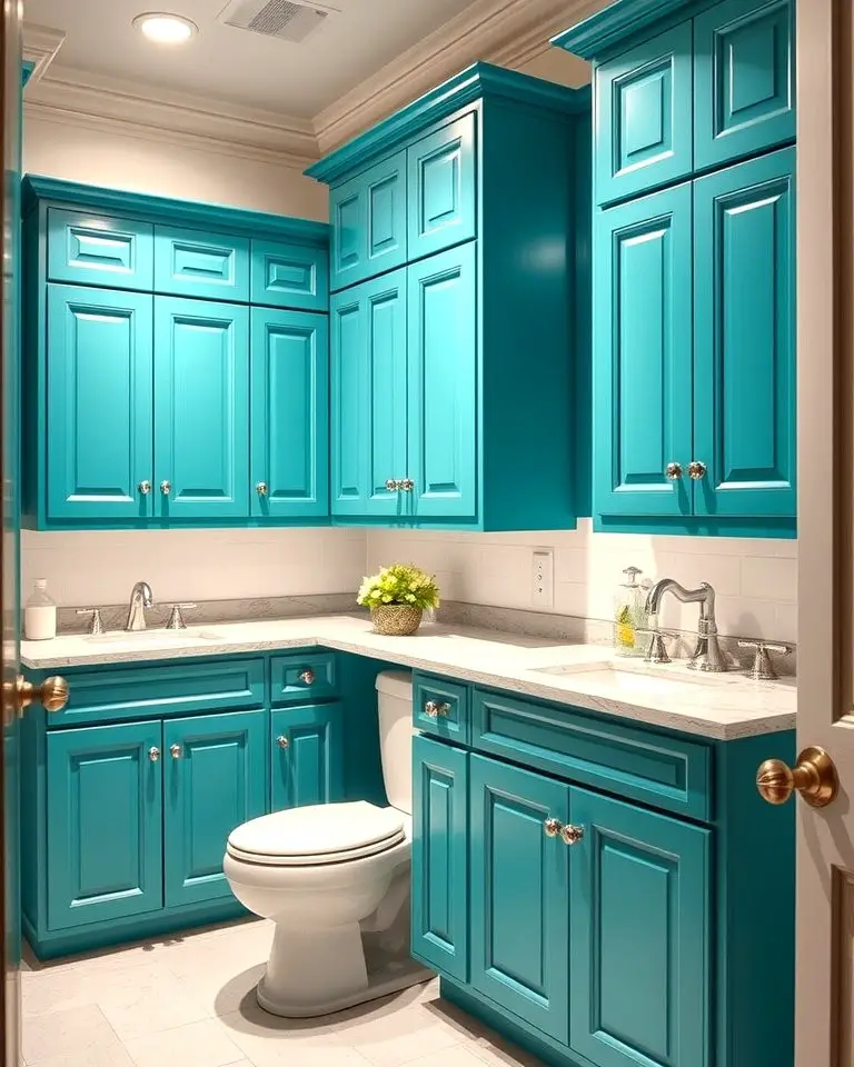 Vibrant Teal Cabinets