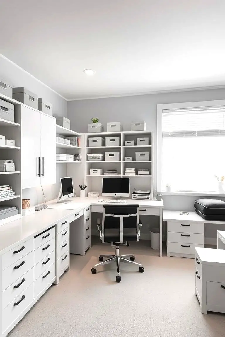 Serene Monochrome Craft Room
