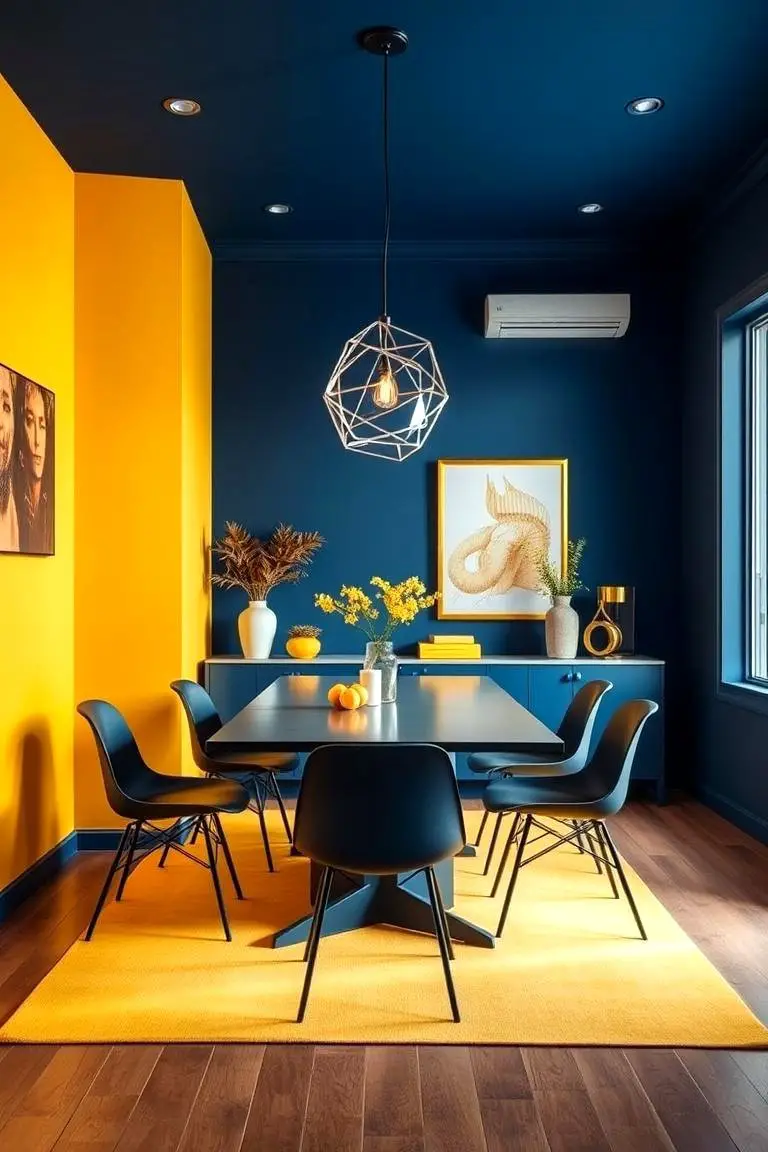 Bold Navy Blue and Vibrant Yellow