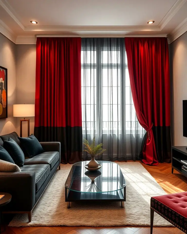 Black and Red Curtains