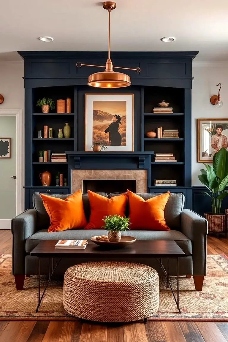 Burnt Orange and Classic Navy
