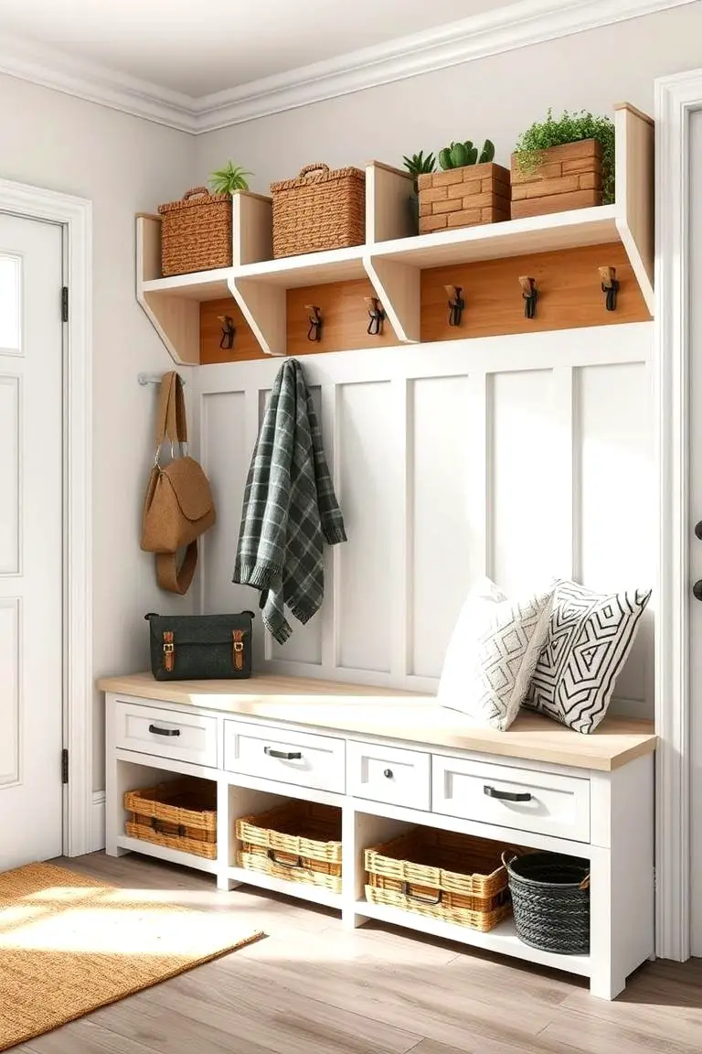 DIY Mudroom Bench with Hidden Storage