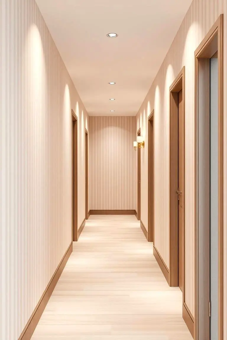 Subtle Stripes Elegance for a Refined Hallway