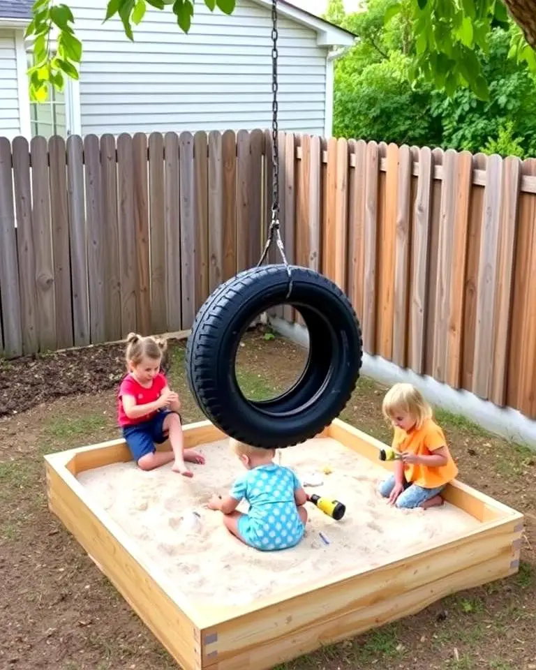 Tire Swing Sandbox Combo