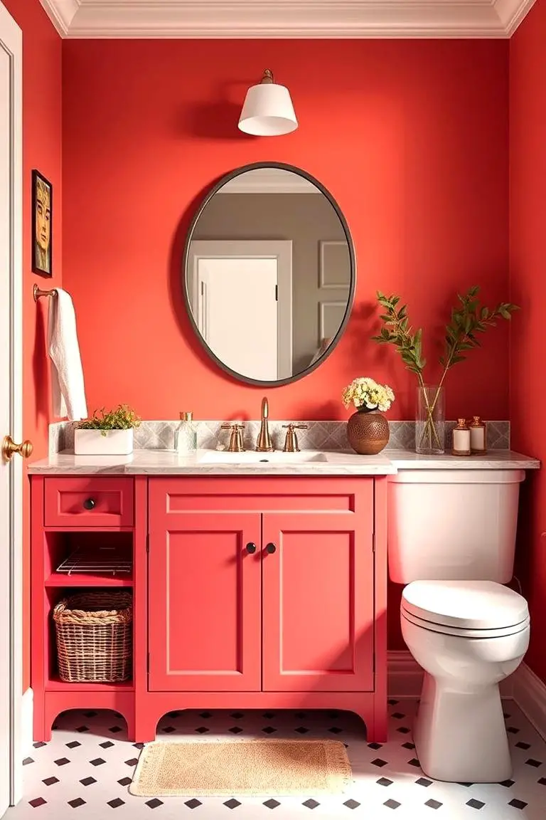 Bold Colored Vanity Feature