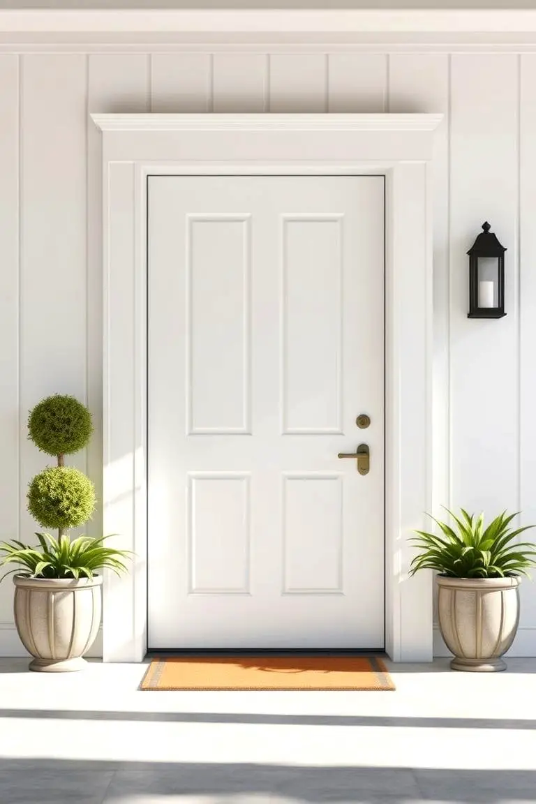Minimalist White Farmhouse Door