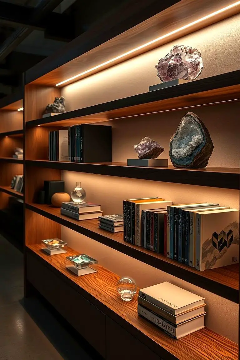 Layered Lighting Shelf Accents