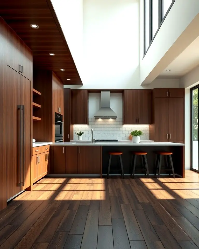 Open-Concept Kitchens with Cohesive Flooring