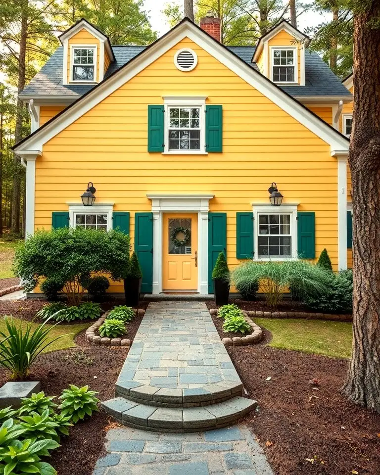 Earthy Yellow with Green Accents