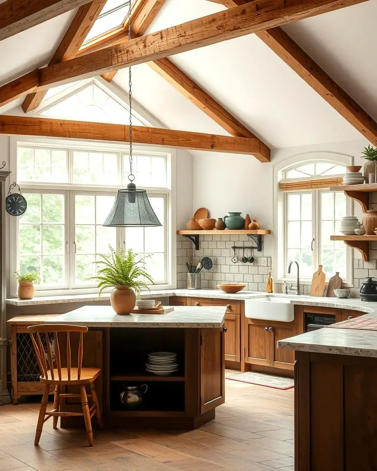 Rustic Sunroom Kitchen