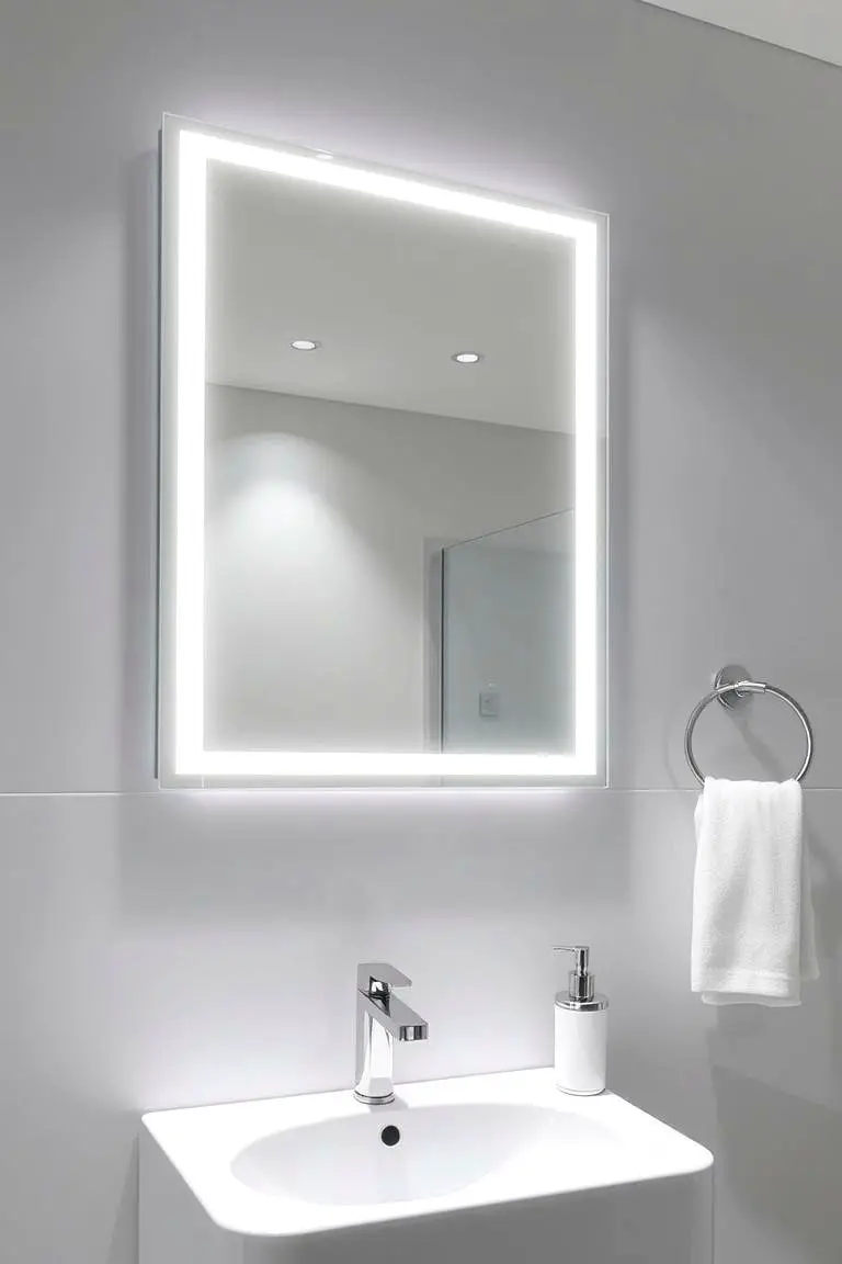 Sleek Bathroom Mirror with LED Lighting