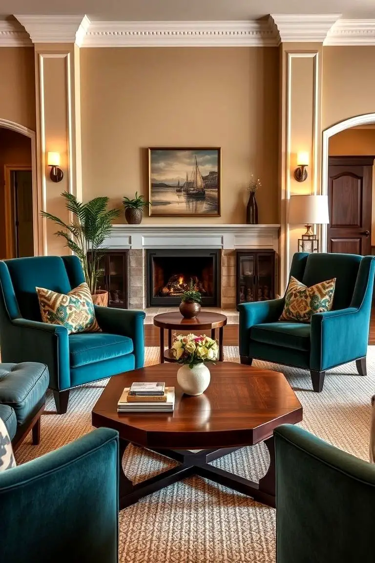 Warm Beige and Rich Teal