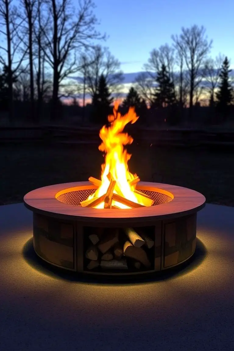 Fire Pit with Built-In Storage Solutions