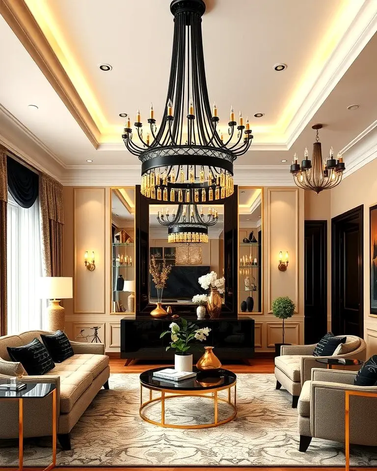 Black and Gold Statement Lighting
