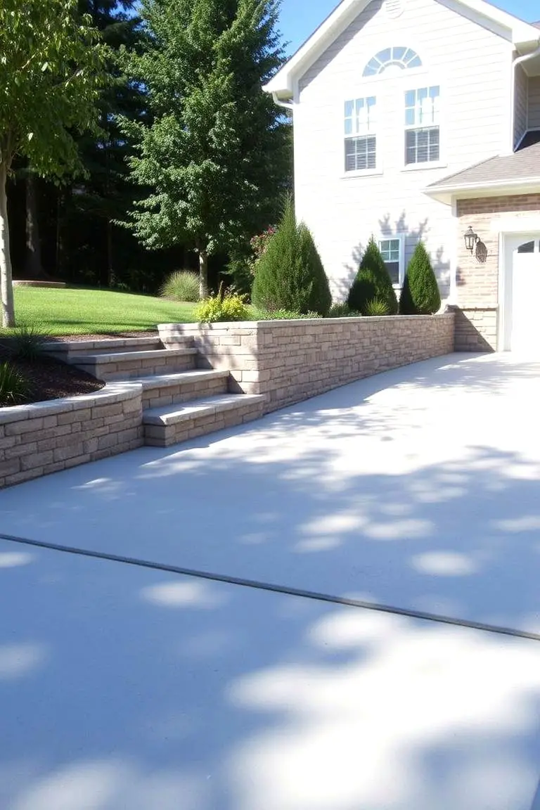Recessed Concrete Driveway