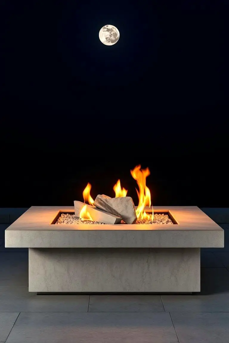 Modern Minimalist Stone Fire Pit