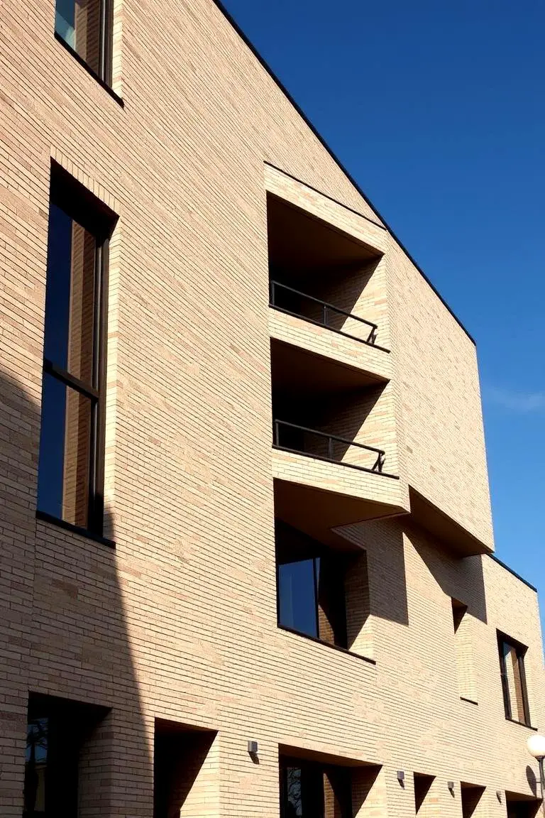 Bold Beige Brick with Contemporary Shapes