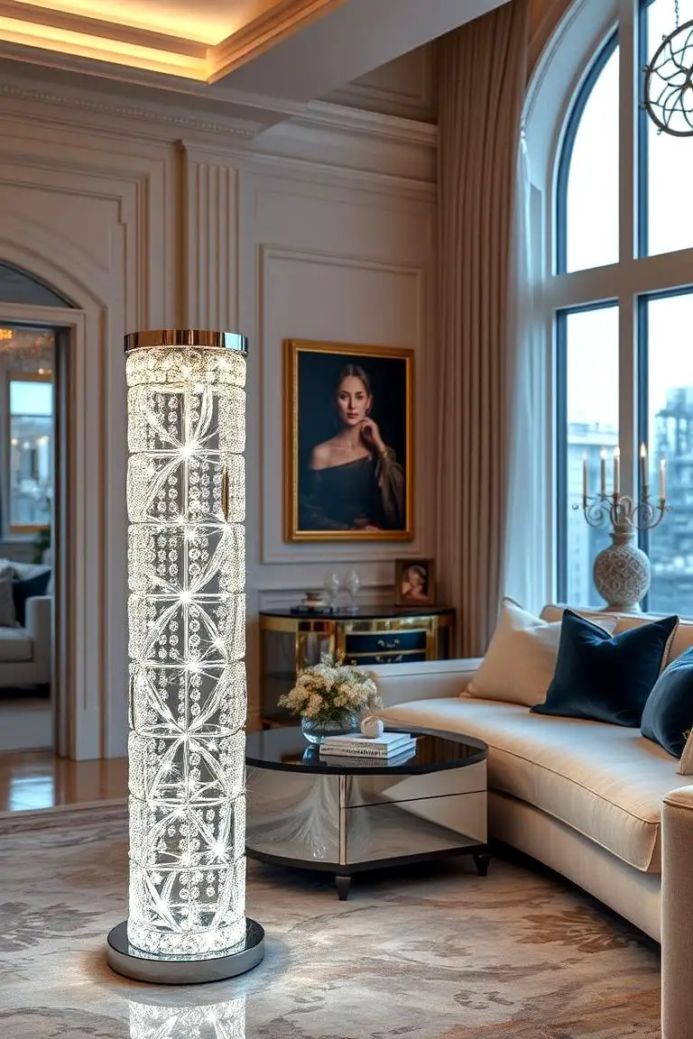 Elegant Crystal Floor Lamp