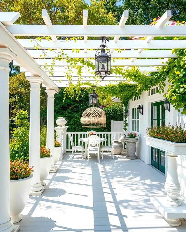 White Deck with Pergola