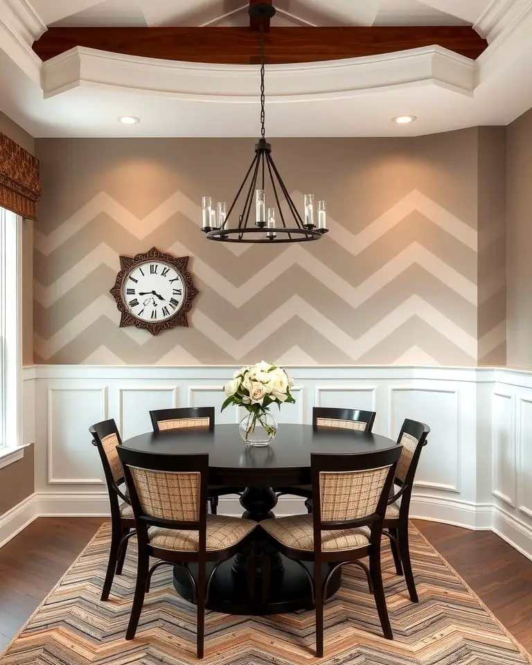 Chevron Pattern Wainscoting for a Modern Twist