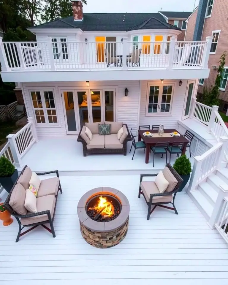 Multi-Level White Deck