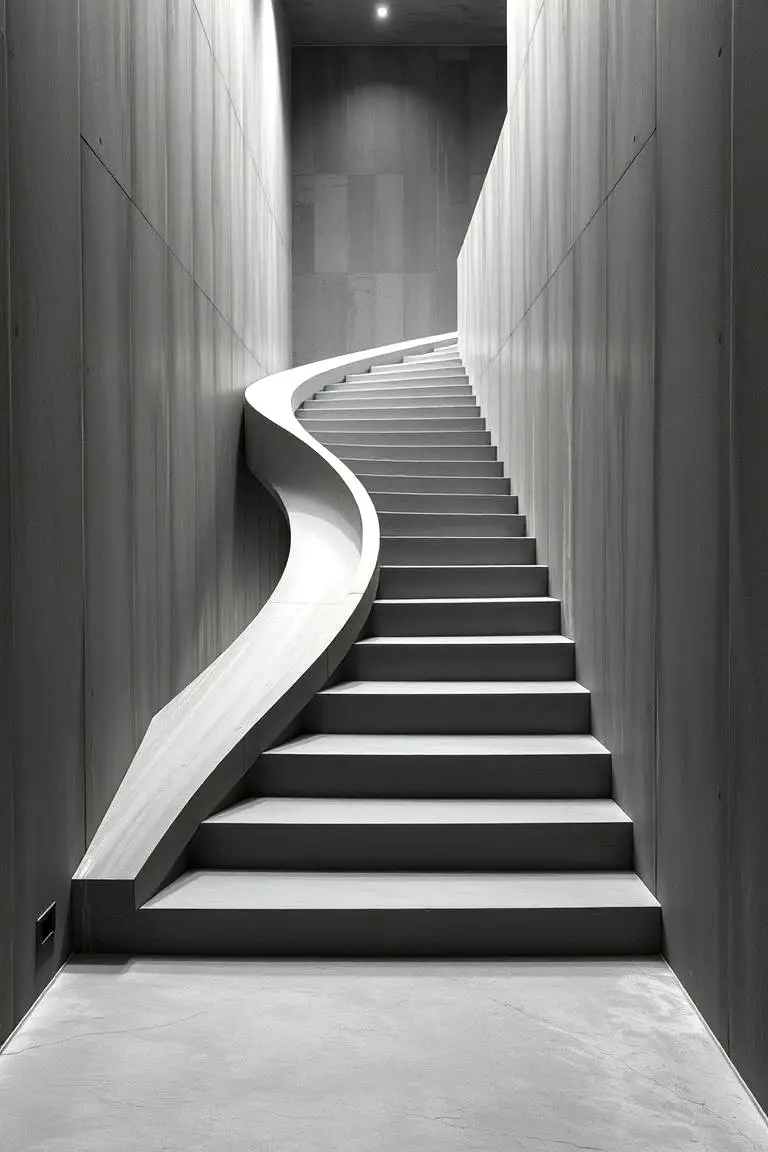 Sculpted Concrete Staircase