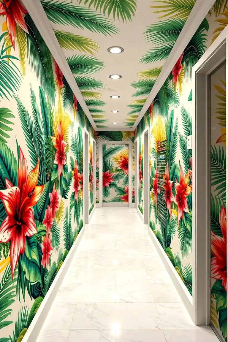 Tropical Escape for a Lush, Vibrant Hallway