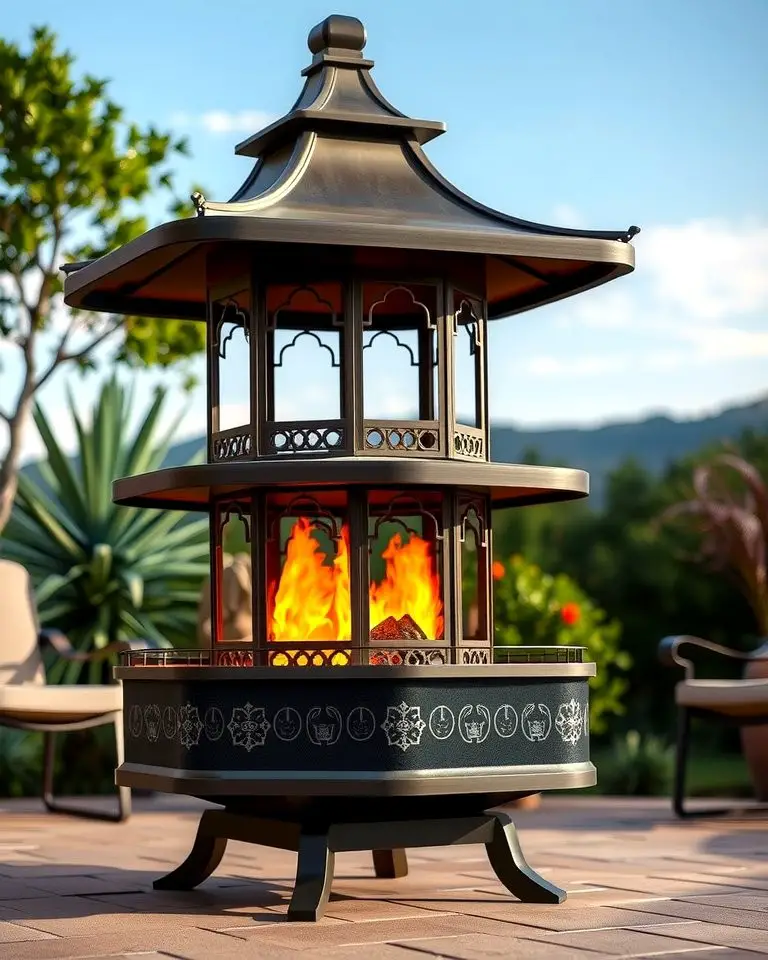 Pagoda-Style Fire Pit