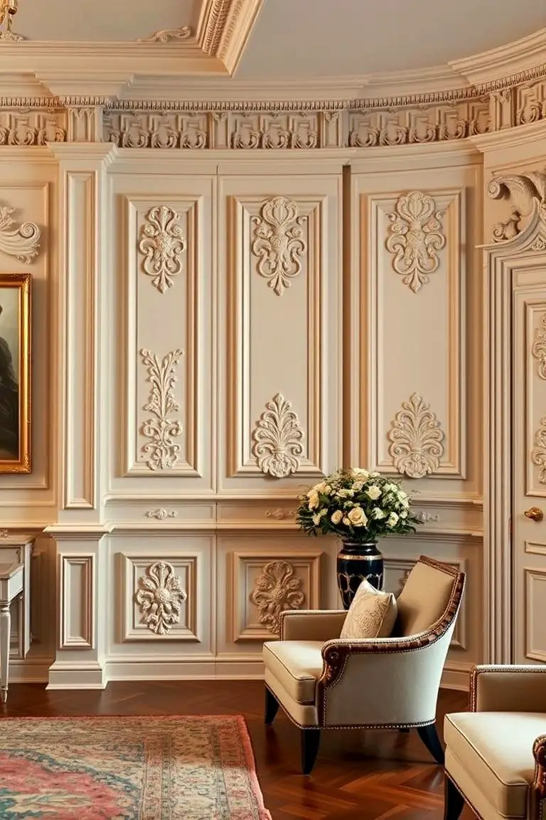 Elegant Ornate Wainscoting
