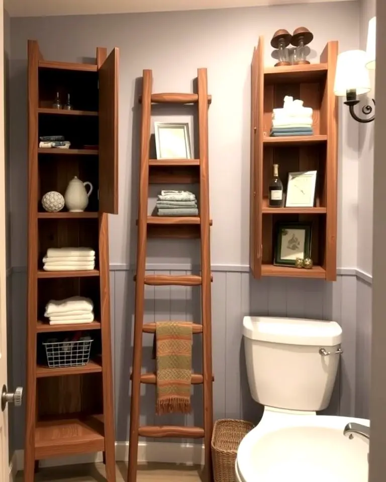 Ladder-Style Cabinets for a Rustic Appeal