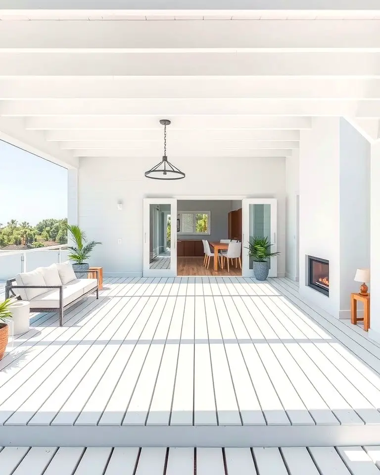 Minimalist White Deck with Clean Lines