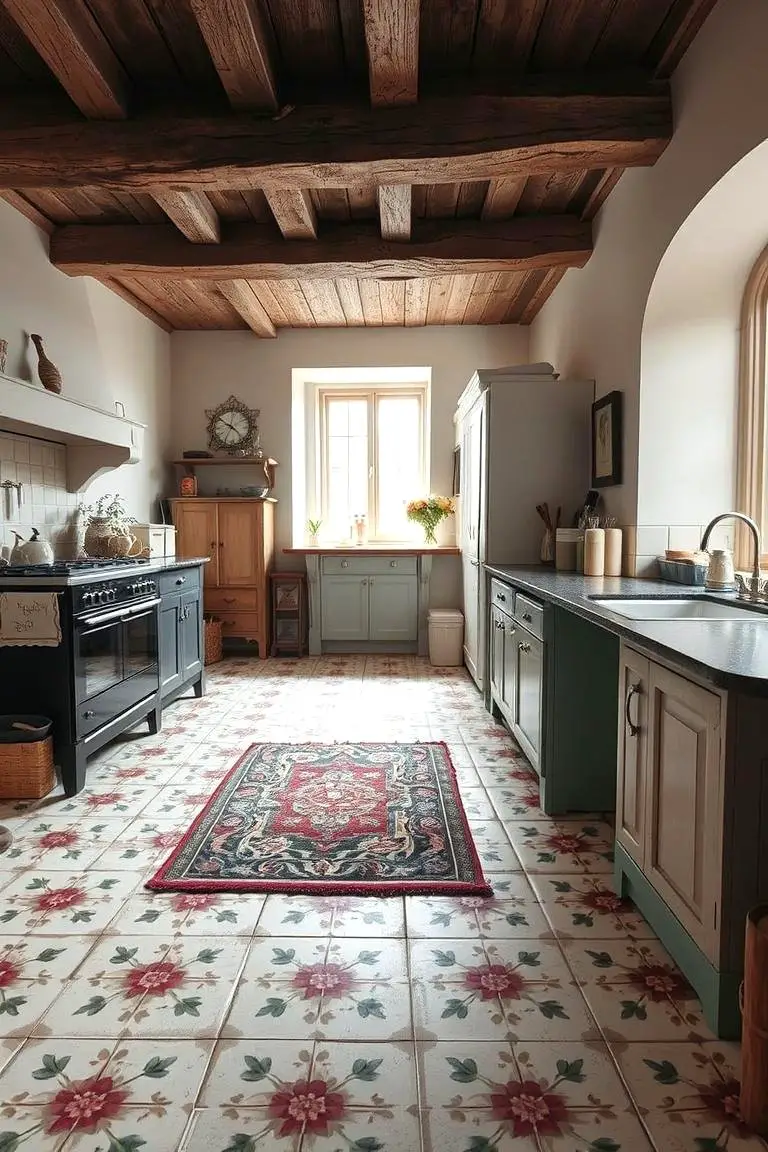 Hand-Painted Floor Tile Flair