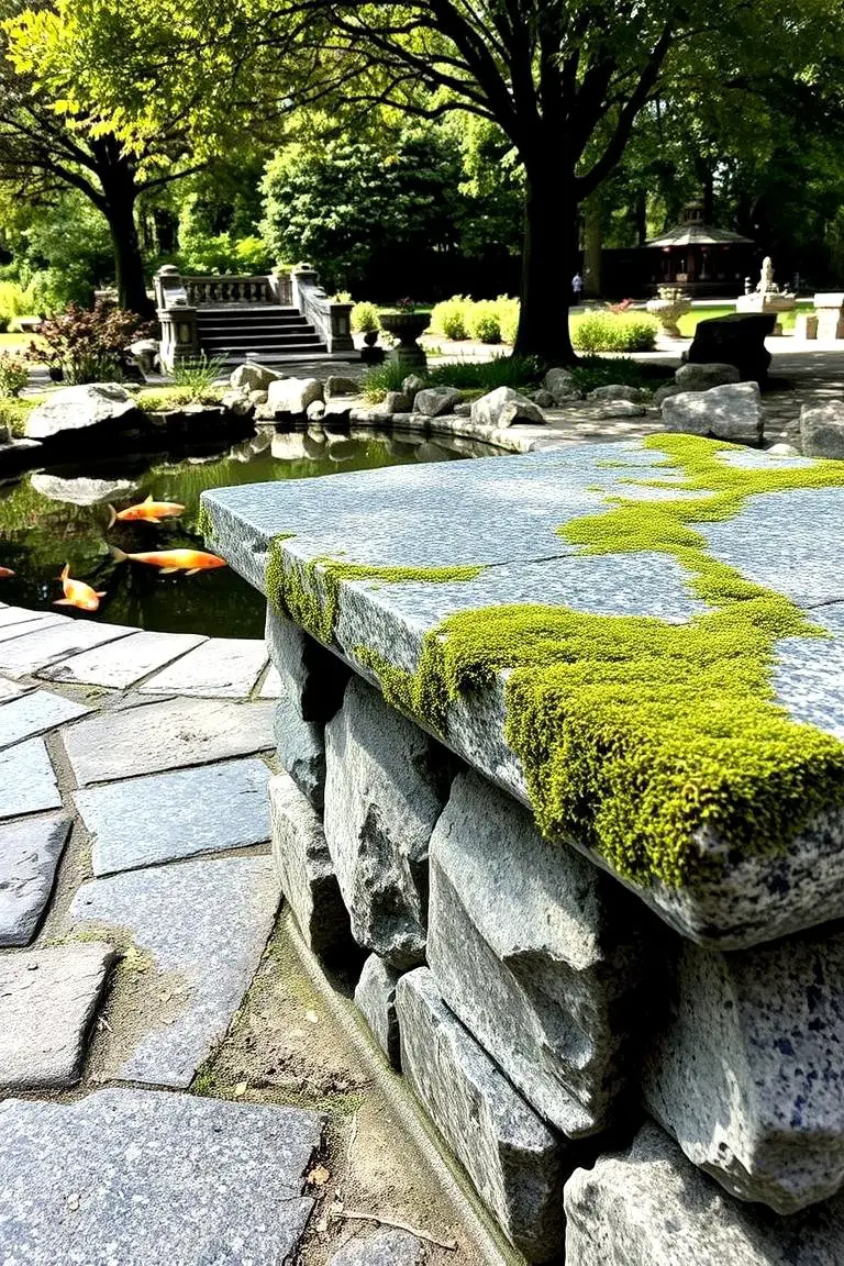 Stone-Inspired Garden Bench