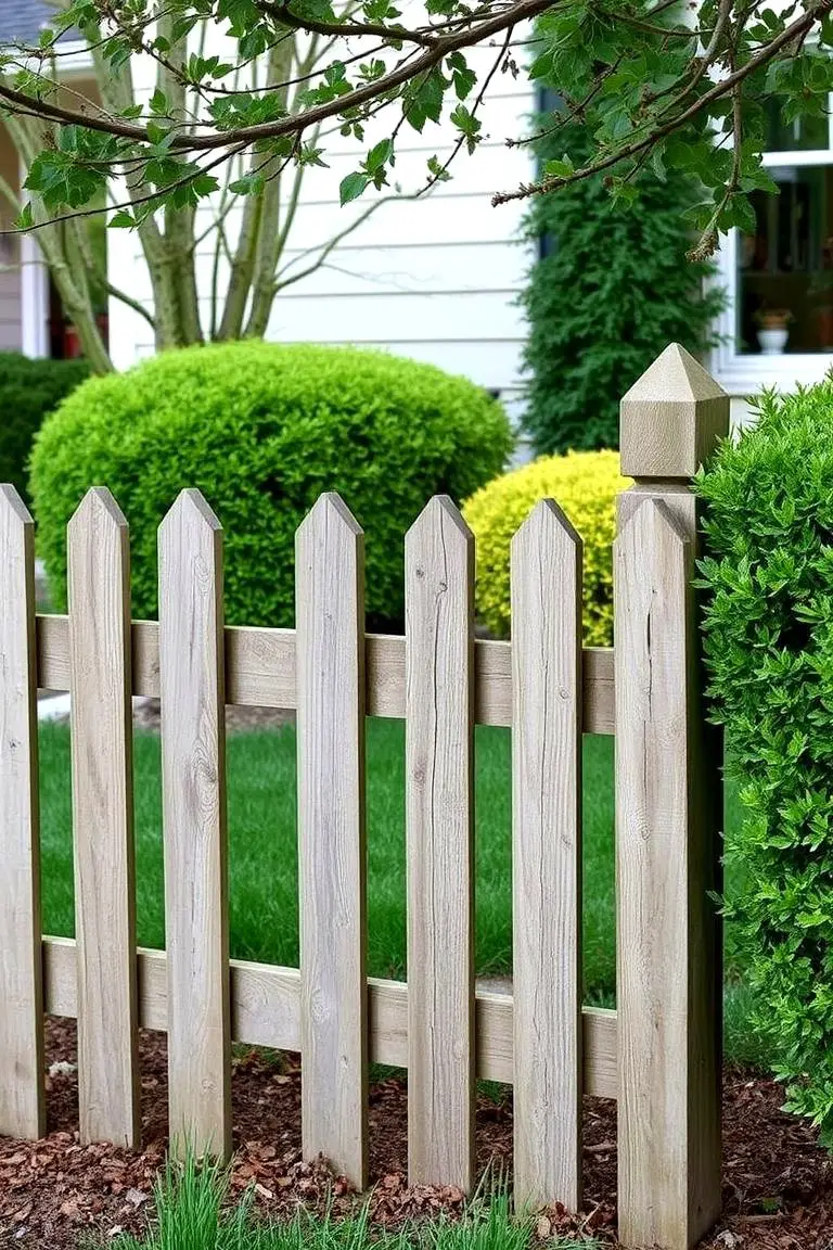 Rustic Wooden Picket Fence