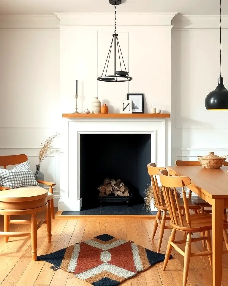 Scandinavian-Style Fireplace for Cozy Simplicity