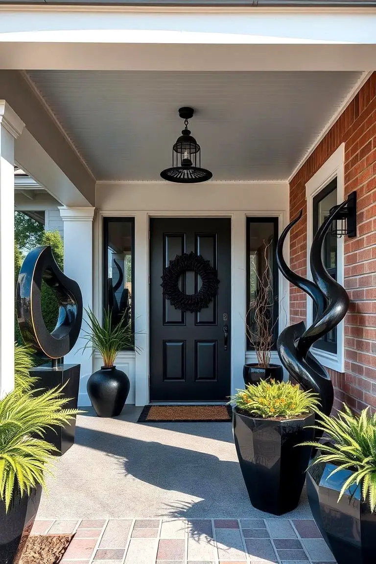 Dynamic Black Outdoor Art Pieces
