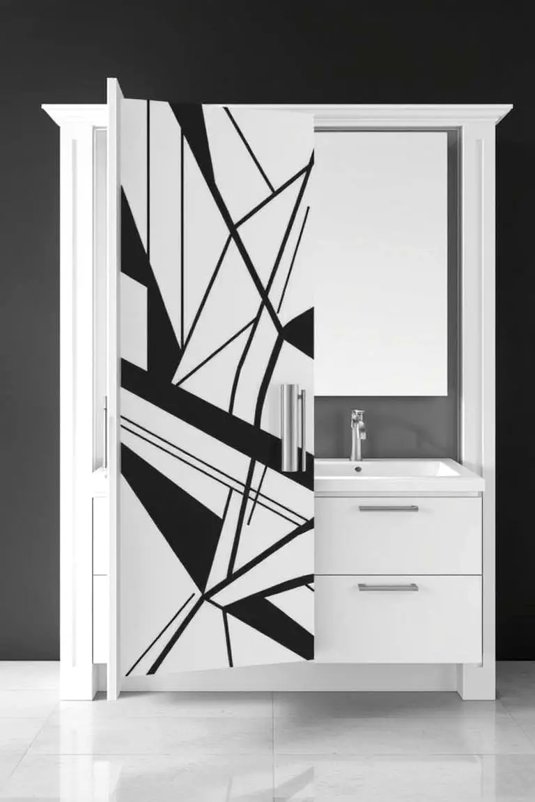 Geometric Pattern Vanity Door
