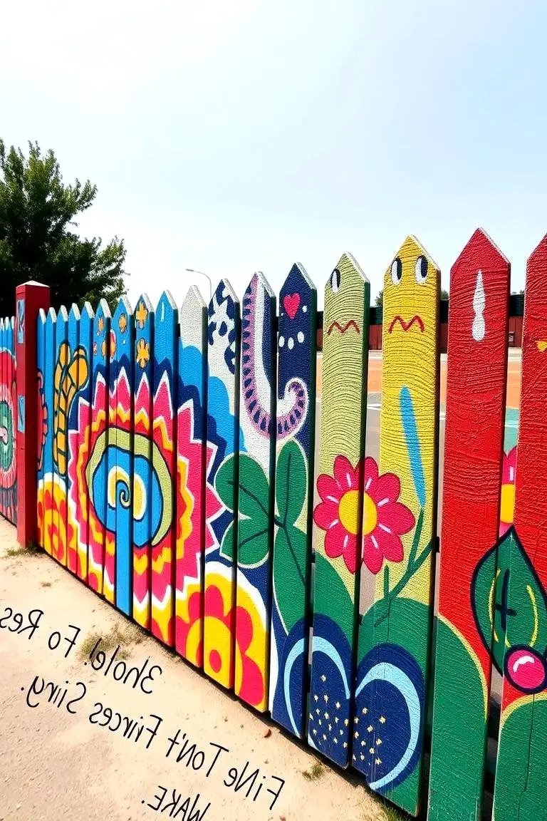 Colorful Painted Fence