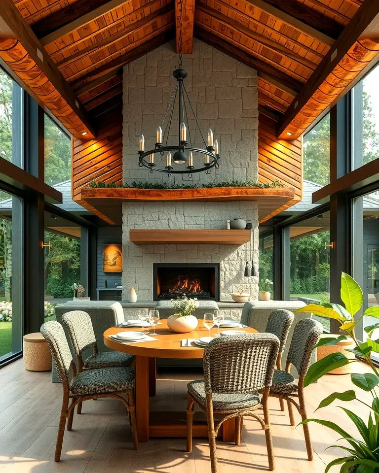 Outdoor-Inspired Fireplace for Natural Vibes