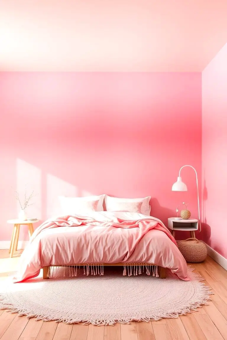 Dreamy Pink Ombre Walls