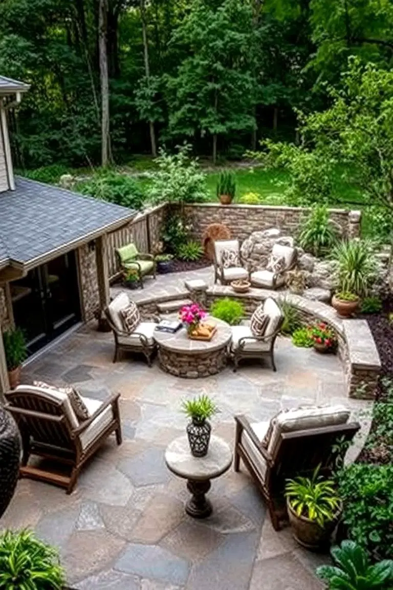Stone Patio Oasis