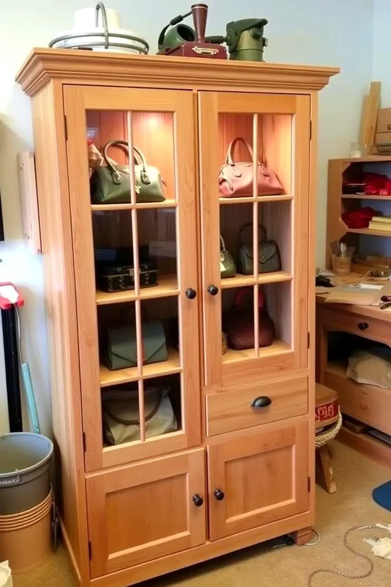 DIY Purse Storage Cabinet